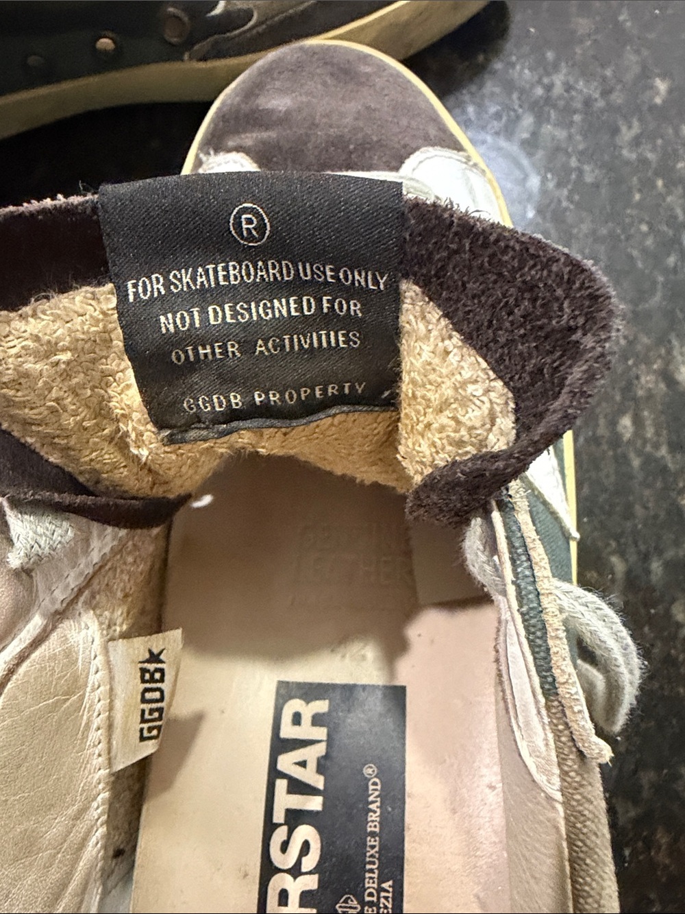 Golden Goose Suede & Canvas Sneakers in Brown and Olive Camo Size 42 - Picture 3 of 8